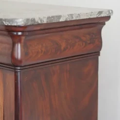 Pamono Antique Mahogany Biedermeier Secretaire with Inlay and Marble Top Sale