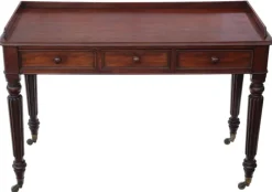Pamono Antique Mahogany 3-Drawer Desk or Dressing Table, 1830s Discount