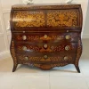 Pamono Antique Mahogany Floral Marquetry Inlaid Cylinder Bureau, 1780s Hot