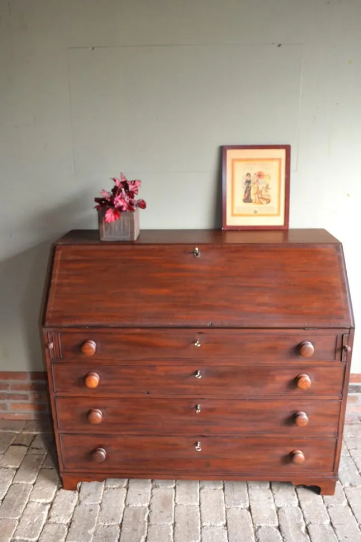 Pamono Antique Mahogany Secretaire, 1860 New