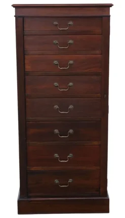 Pamono Antique Mahogany Wellington Chest of 8 Drawers, 1915 Hot