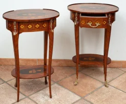 Pamono Antique Napoleon III Bedside Tables in Exotic Fine Woods, France, 19th Century, Set of 2