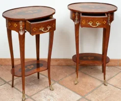 Pamono Antique Napoleon III Bedside Tables in Exotic Fine Woods, France, 19th Century, Set of 2