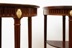 Pamono Antique Napoleon III Demi-Lune Gaming Tables in Mahogany, France, 19th Century, Set of 2 Online