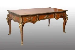 Pamono Antique Napoleon III French Exotic Wood Desk with Gilded Bronze Elements, France, 19th Century Sale