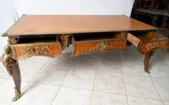 Pamono Antique Napoleon III French Exotic Wood Desk with Gilded Bronze Elements, France, 19th Century Sale