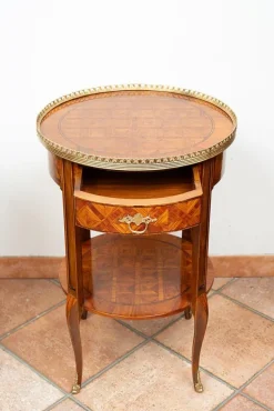 Pamono Antique Napoleon III Side Tables in Exotic Fine Woods, France, Early 20th Century, Set of 2 New