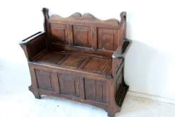 Pamono Antique Oak Bench With Storage Discount