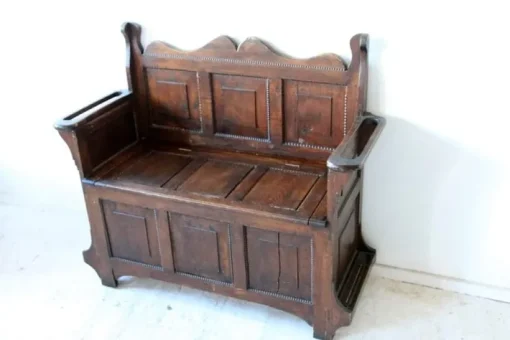 Pamono Antique Oak Bench With Storage Discount