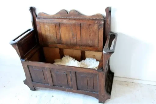 Pamono Antique Oak Bench With Storage Discount