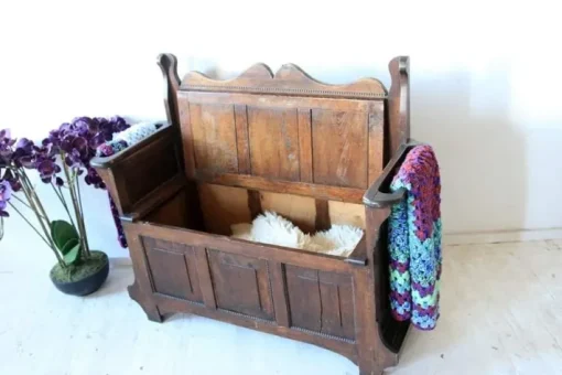 Pamono Antique Oak Bench With Storage Discount