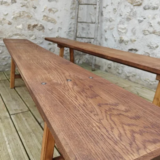 Pamono Antique Oak Benches, 1960s, Set of 2 Hot