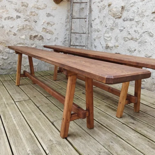 Pamono Antique Oak Benches, 1960s, Set of 2 Hot