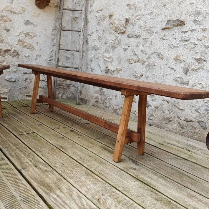 Pamono Antique Oak Benches, 1960s, Set of 2 Hot