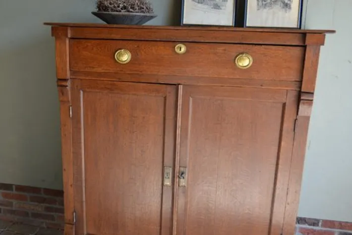 Pamono Antique Oak Empire Girls Wardrobe Clearance