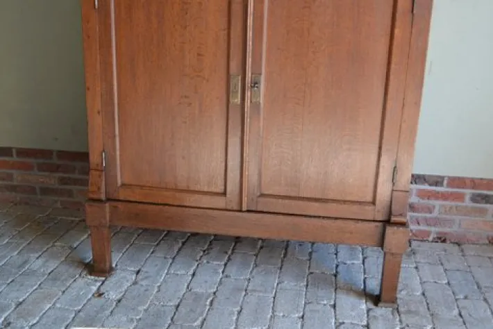 Pamono Antique Oak Empire Girls Wardrobe Clearance