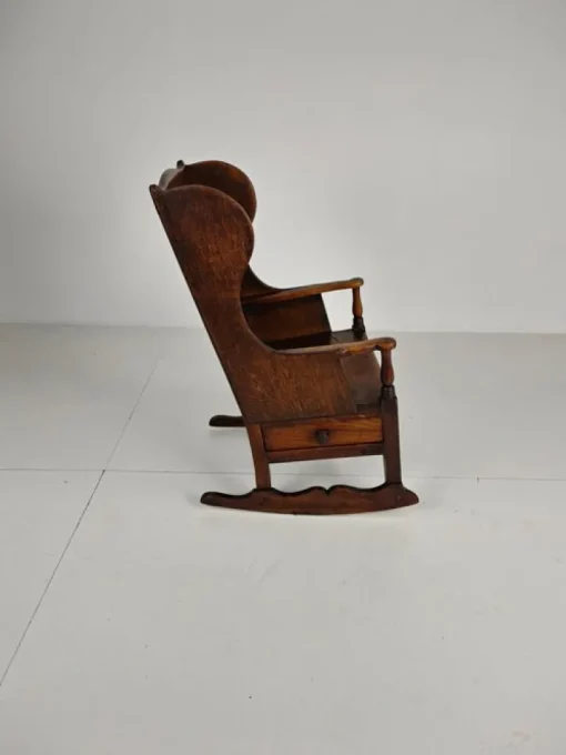 Pamono Antique Oak Lambing Rocking Chair, 1800s New