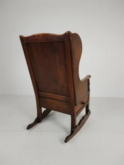 Pamono Antique Oak Lambing Rocking Chair, 1800s New