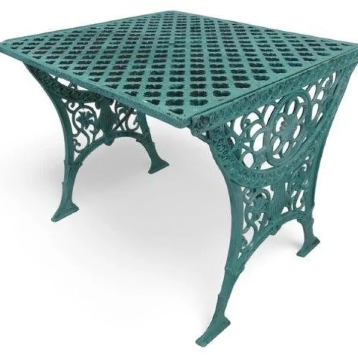 Pamono Antique Painted Wrought Iron Garden Table New