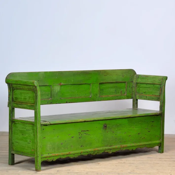 Pamono Antique Pine Bench, 1920s New