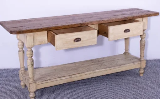 Pamono Antique Pine Dining Table with Waxed Top, 1900s Outlet