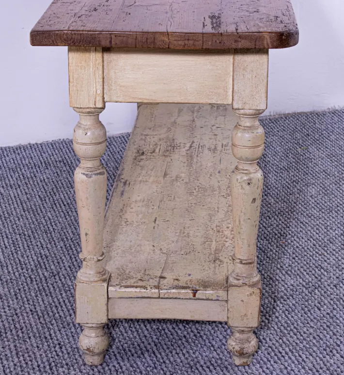 Pamono Antique Pine Dining Table with Waxed Top, 1900s Outlet