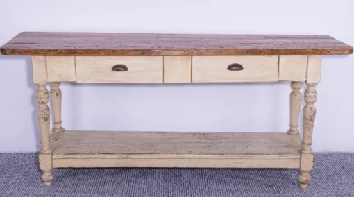 Pamono Antique Pine Dining Table with Waxed Top, 1900s Outlet