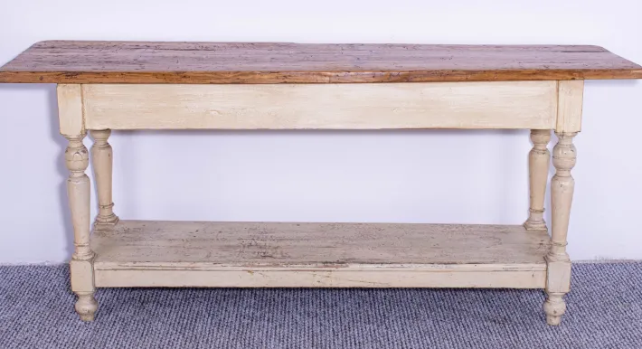 Pamono Antique Pine Dining Table with Waxed Top, 1900s Outlet