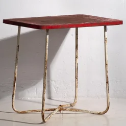 Pamono Antique Red Garden Table, 1920s Hot