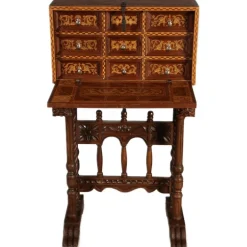 Pamono Antique Renaissance Style Cabinet Secretary in Oak and Walnut, Spain, 19th Century Online