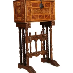 Pamono Antique Renaissance Style Cabinet Secretary in Oak and Walnut, Spain, 19th Century Online