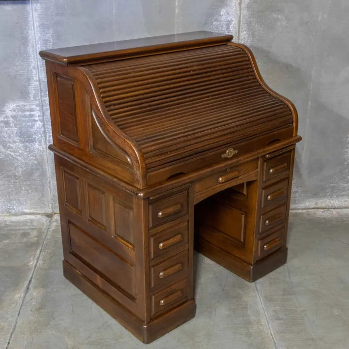 Pamono Antique Roll Top Desk, 1890s Hot