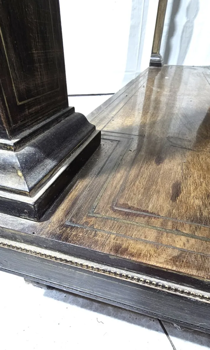 Pamono Antique Rosewood Console Table with Brass Inlays and Carrara Marble Top, Mid-19th Century Online