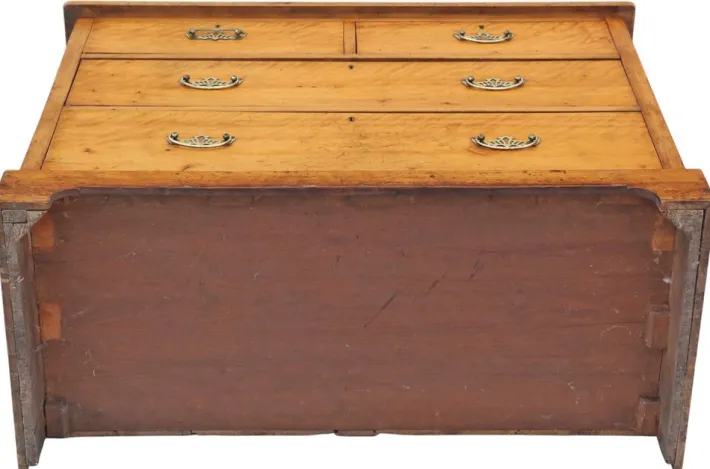 Pamono Antique Satin Walnut Chest of Drawers, 19th Century Online