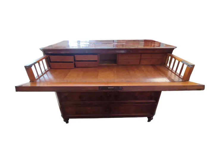 Pamono Antique Secretaire with Drop-Leaf Top Drawer and Internal Drawers in Briar Root, 1890 Clearance