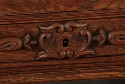 Pamono Antique Secretary Desk with Carved Oak, 1881 Online