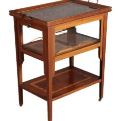 Pamono Antique Serving Trolley with Automatic Pull-Out Removable Tray in Mahoganyy 1900s Clearance
