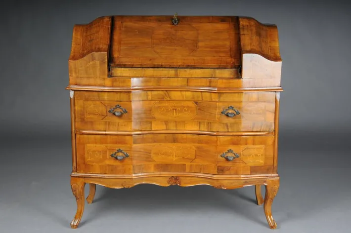 Pamono Antique Slanted Flap Secretary in Walnut Veneer New