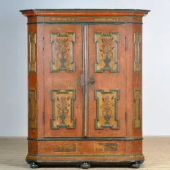 Pamono Antique South German Folk Art Hand-Painted Armoire, 1807 New
