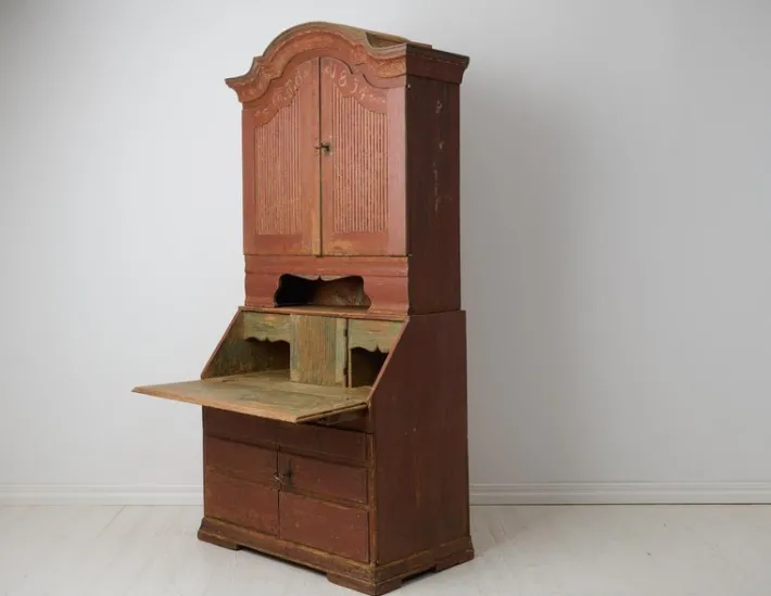 Pamono Antique Swedish Rococo and Gustavian Style Secretary Cabinet Best