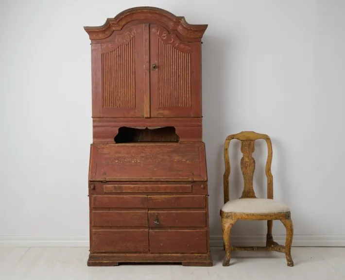 Pamono Antique Swedish Rococo and Gustavian Style Secretary Cabinet Best