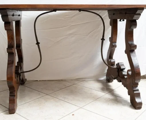 Pamono Antique Table in Solid Walnut, Naples, Early 18th Century