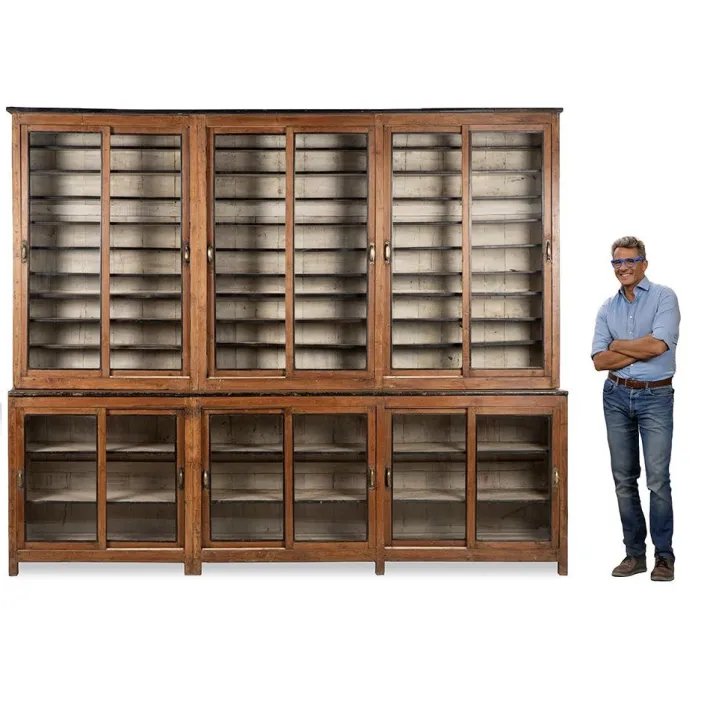 Pamono Antique Teak Bookcase with Patina Clearance