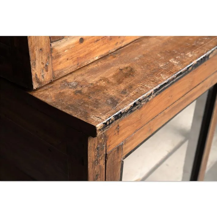 Pamono Antique Teak Bookcase with Patina Clearance