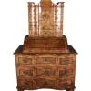 Pamono Antique 18th Century Baroque Tabernacle Secretary in Oak with Walnut Veneer, 1730s