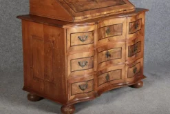 Pamono Antique 18th Century Baroque Tabernacle Secretary in Oak with Walnut Veneer, 1730s