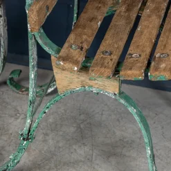 Pamono Antique 19th Century Victorian Wrought Iron & Wood Garden Seats, 1890, Set of 4 Discount