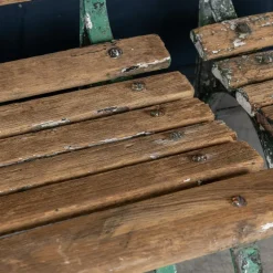 Pamono Antique 19th Century Victorian Wrought Iron & Wood Garden Seats, 1890, Set of 4 Discount