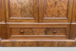 Pamono Antique Victorian Burr Walnut Breakfront Wardrobe, 1860s
