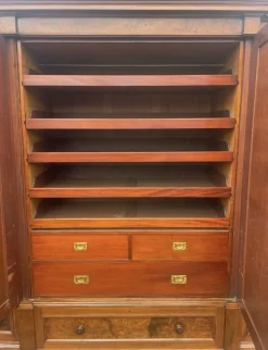 Pamono Antique Victorian Burr Walnut Breakfront Wardrobe, 1860s